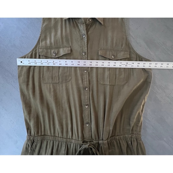 Ralph Lauren Shorts Romper Jumper Linen Blend Olive Army Green Women’s Size‎ 16 - Picture 9 of 11